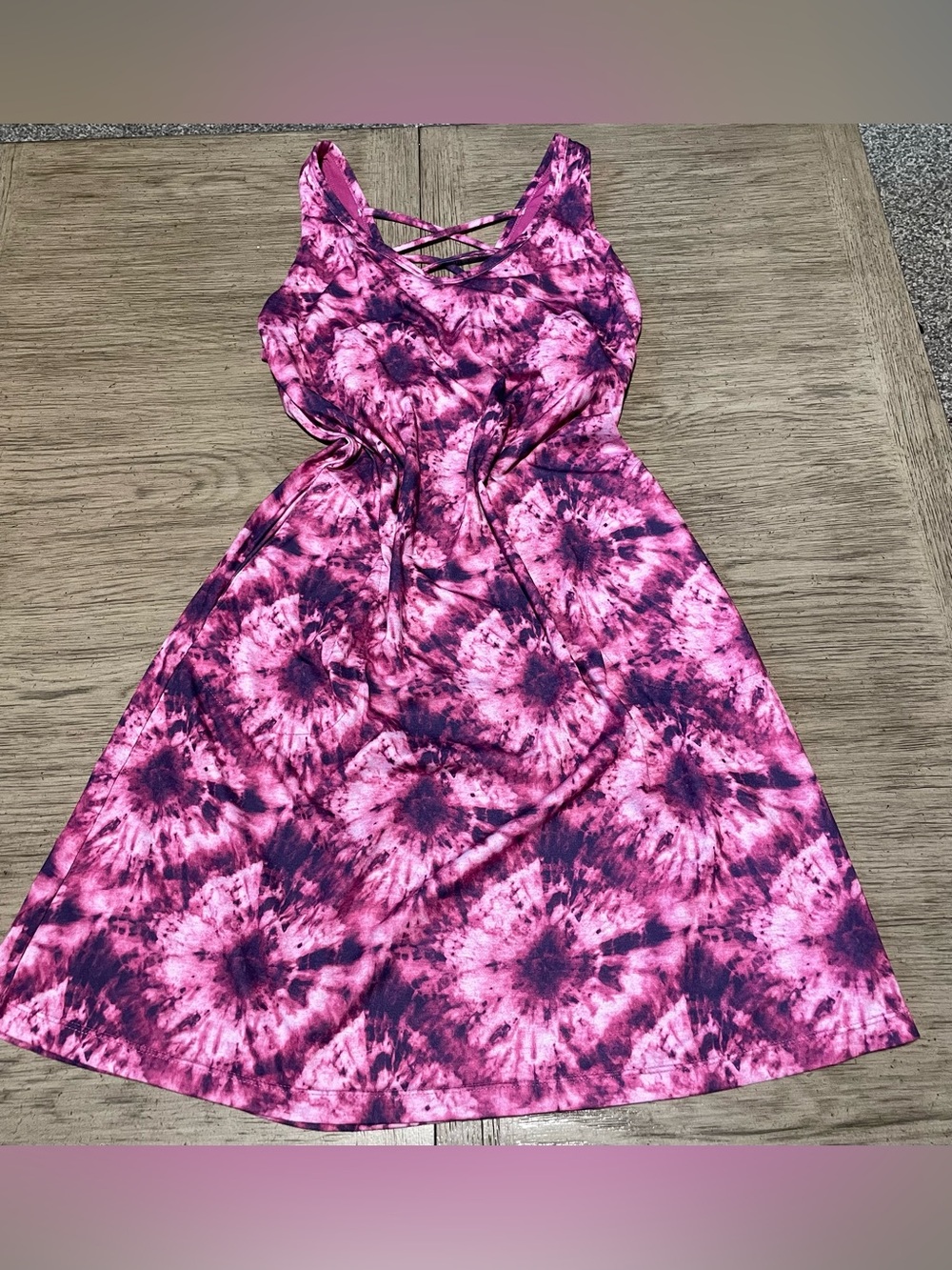 Zeroxposur women’s tie dye print dress, size M, built in support. HAS POCKETS!
